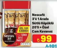 NESCAFE 3'Ü 1 ARADA SÜTLÜ KÖPÜKLÜ 20'Lİ + ÖZEL CAM KAVANOZ